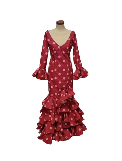 Size 36. Flamenco Costume. Lolita Bordeaux Polka Dots Pink